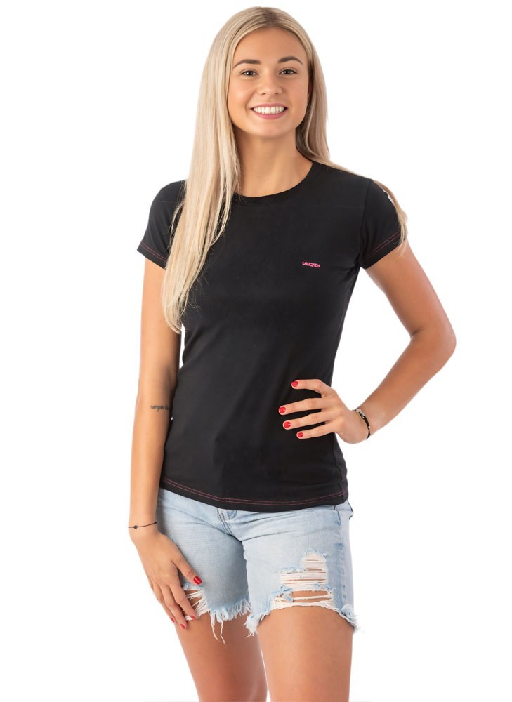 Damen Schwarzes T-Shirt – Lazzzy® ESSENTIALS Damen Schwarzes T-Shirt – Lazzzy® ESSENTIALS